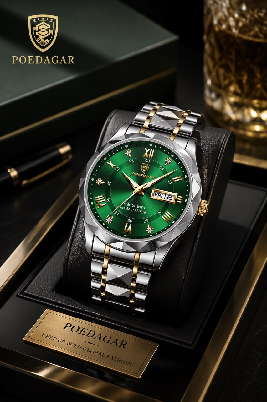 Montre de luxe Vert Émeraude-POEDAGAR